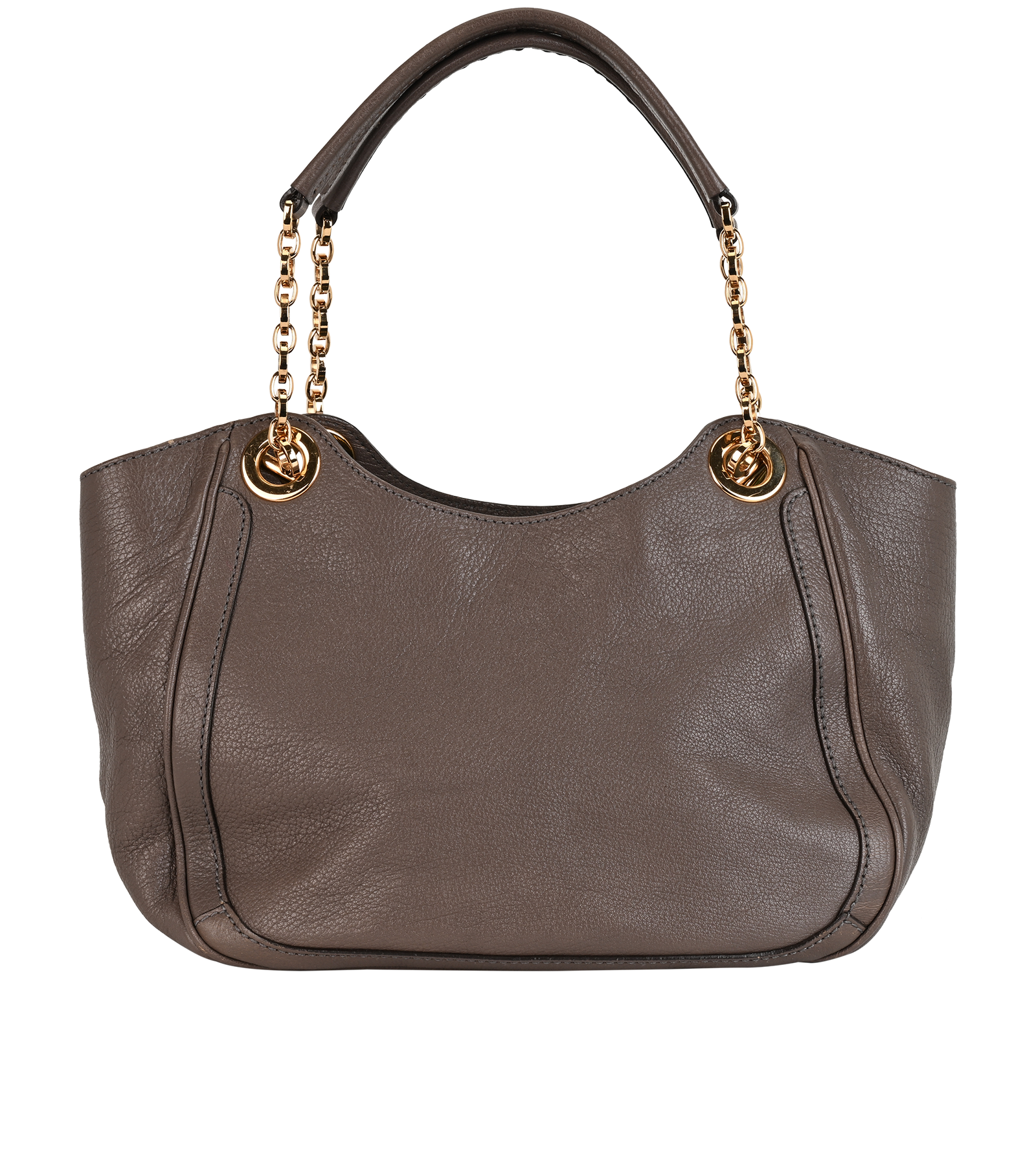 Gancini Chain Tote, &pound;220, Handbags, Taupe, Leather, Back view